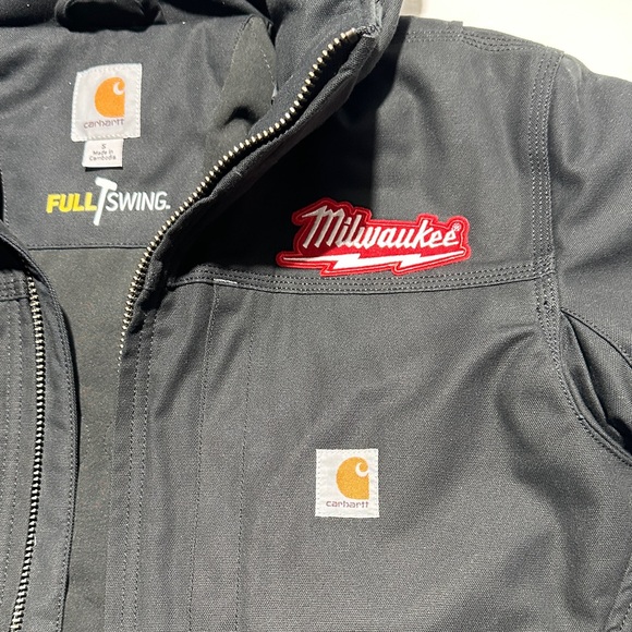 Men’s 102207-BLK Carhartt Full Swing Black Insulated Hooded Jacket Size Small - Picture 3 of 16